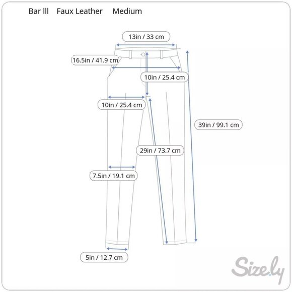 Bar III Womens Faux Leather Pants Black Medium Elastic Waistband - Picture 2 of 7